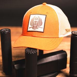 NEW – ASA Owl Square Patch Hat – Orange