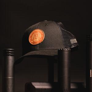 ASA Owl Leather Patch Hat – Black/Black